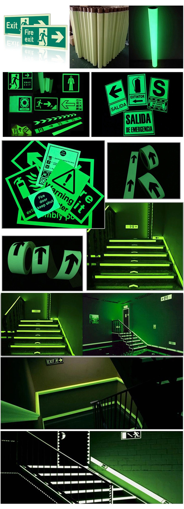 Glow in The Dark Vinyl Luminous Photo-Luminescent Film for Safe Guiding