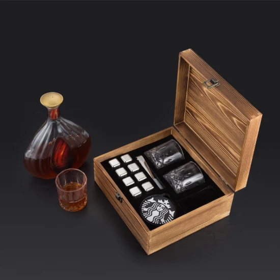 Whiskey-Eiswürfel aus Edelstahl, Whiskey-Steine ​​mit Glas