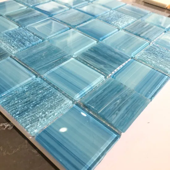 Arabeske-Marmor-3D-Fischschuppen-blaue Mosaikfliese für Schwimmbäder